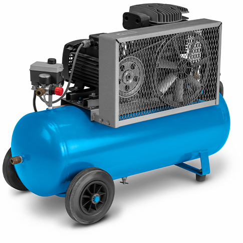 industrial-air-compressor-with-a-blue-tank كمبروسر هواء صناعي متنقل بخزان أزرق – من بين المعدات المتوفرة في خدمات تأجير المعدات لدى مؤسسة احمد سويلم السلمي
